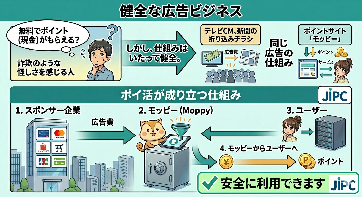 ポイントサイトでポイントがもらえる仕組み