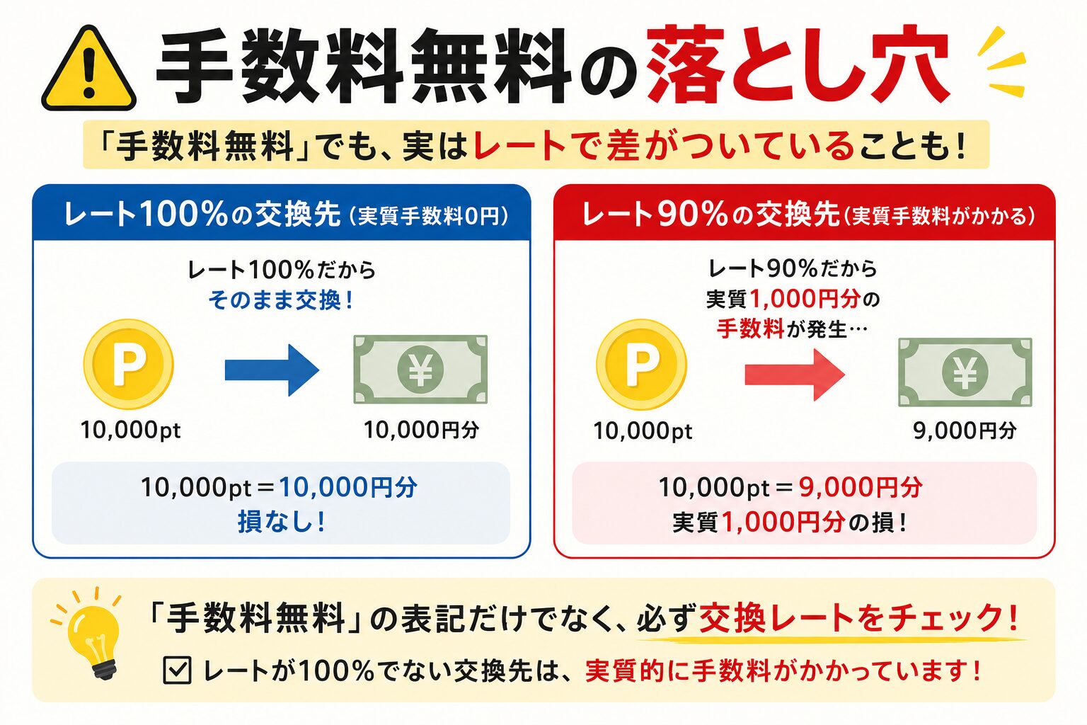 手数料無料の落とし穴