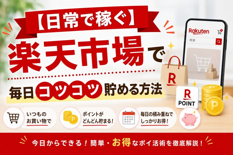 【日常で稼ぐ】楽天市場で毎日コツコツ貯める方法